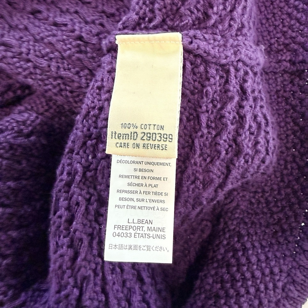 LL Bean Purple Stitchworks Button Up Cotton Cardigan Sweater Size XL - Picture 8 of 8